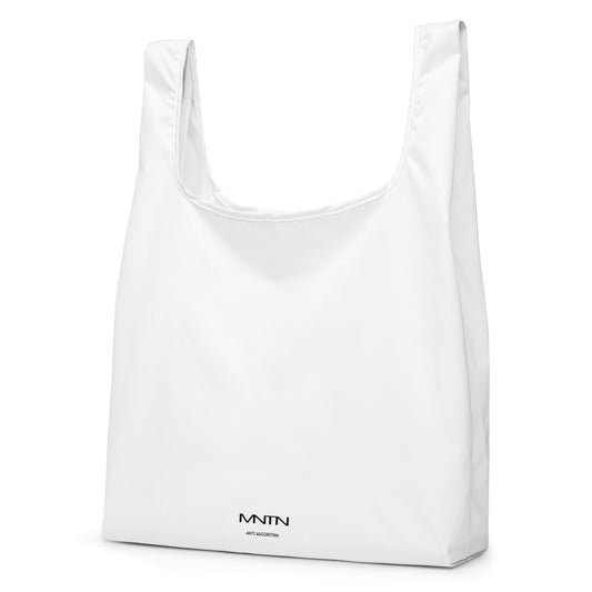 MNTN Hypermarket Bag in White — angled view