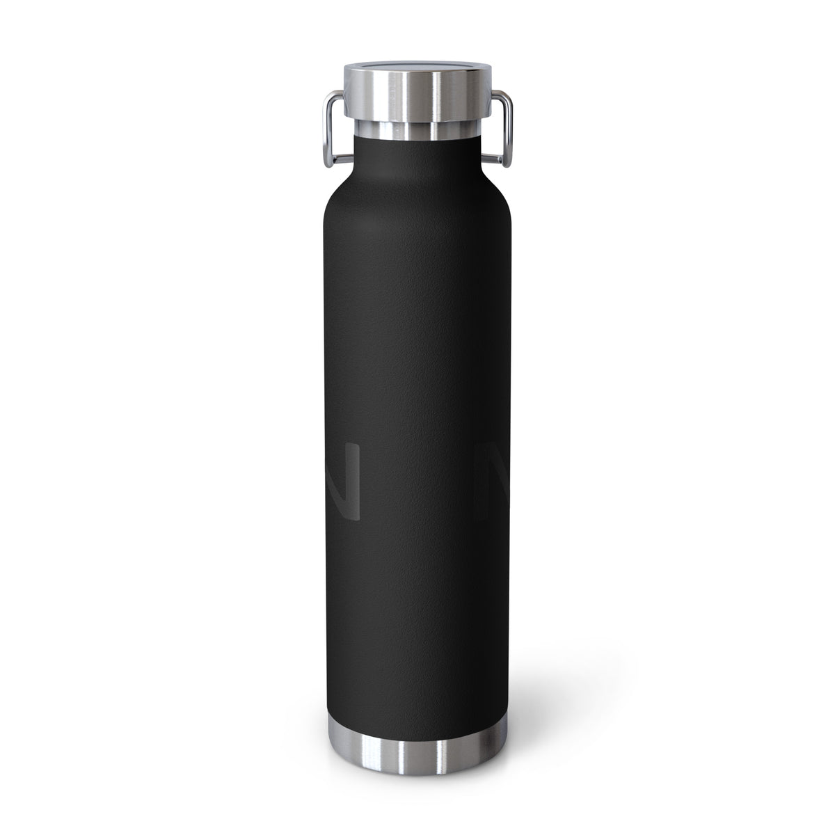 copper vacuum insulated bottle in Black — back