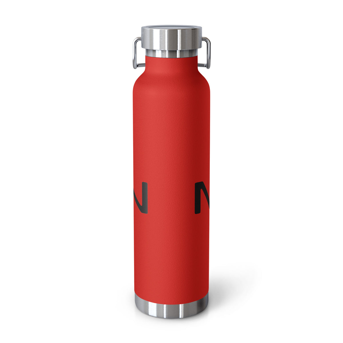 copper vacuum insulated bottle in Red — back