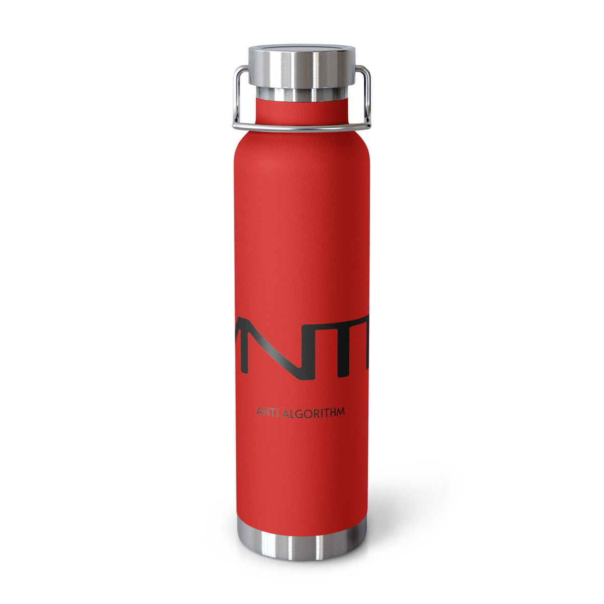 copper vacuum insulated bottle in Red — front