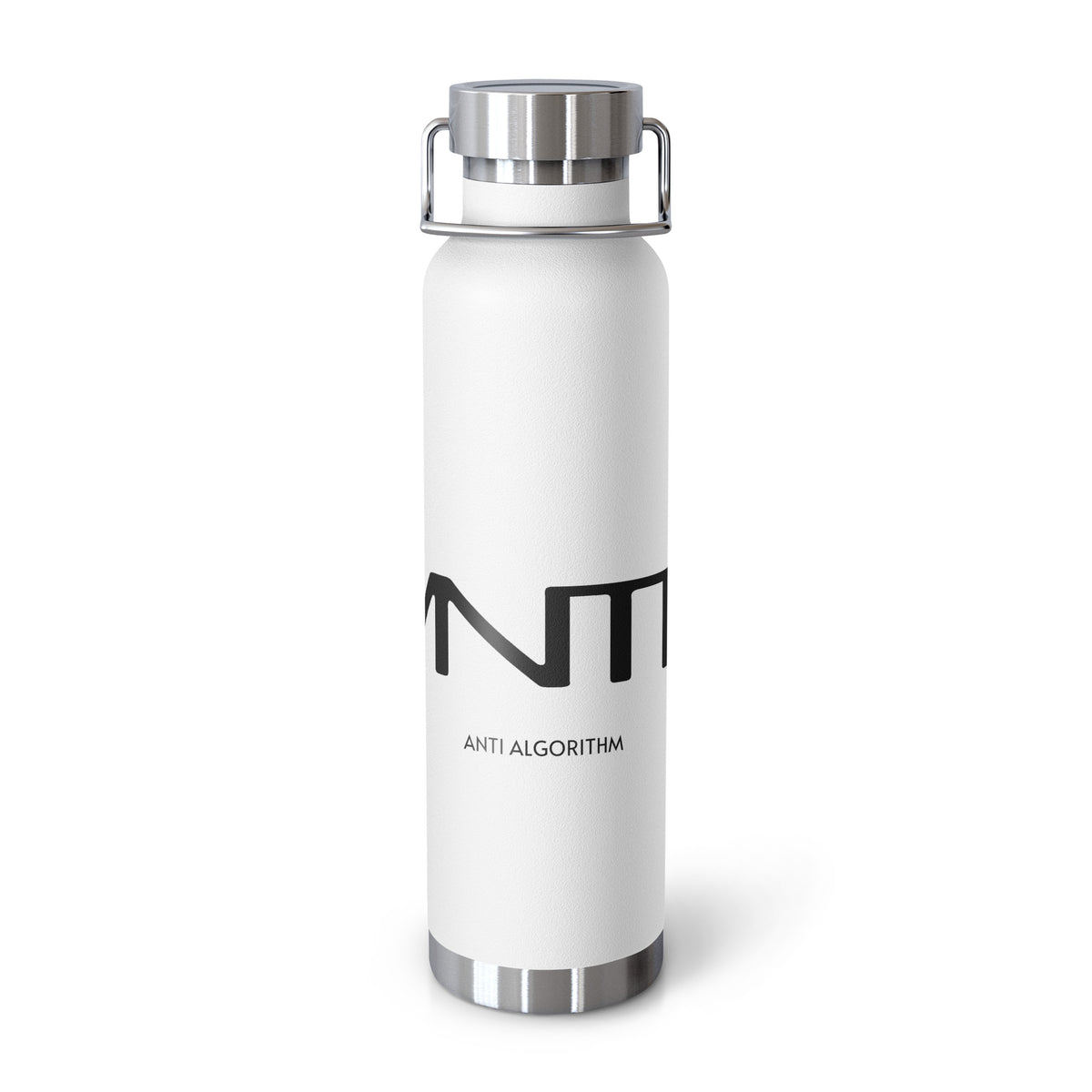 copper vacuum insulated bottle in White — front
