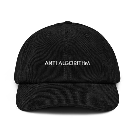 ANTI ALGORITHM Corduroy Hat in Black — front