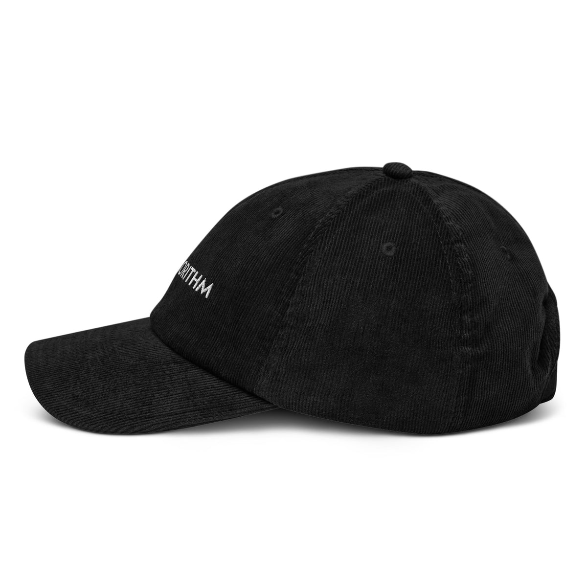 ANTI ALGORITHM Corduroy Hat in Black — left side