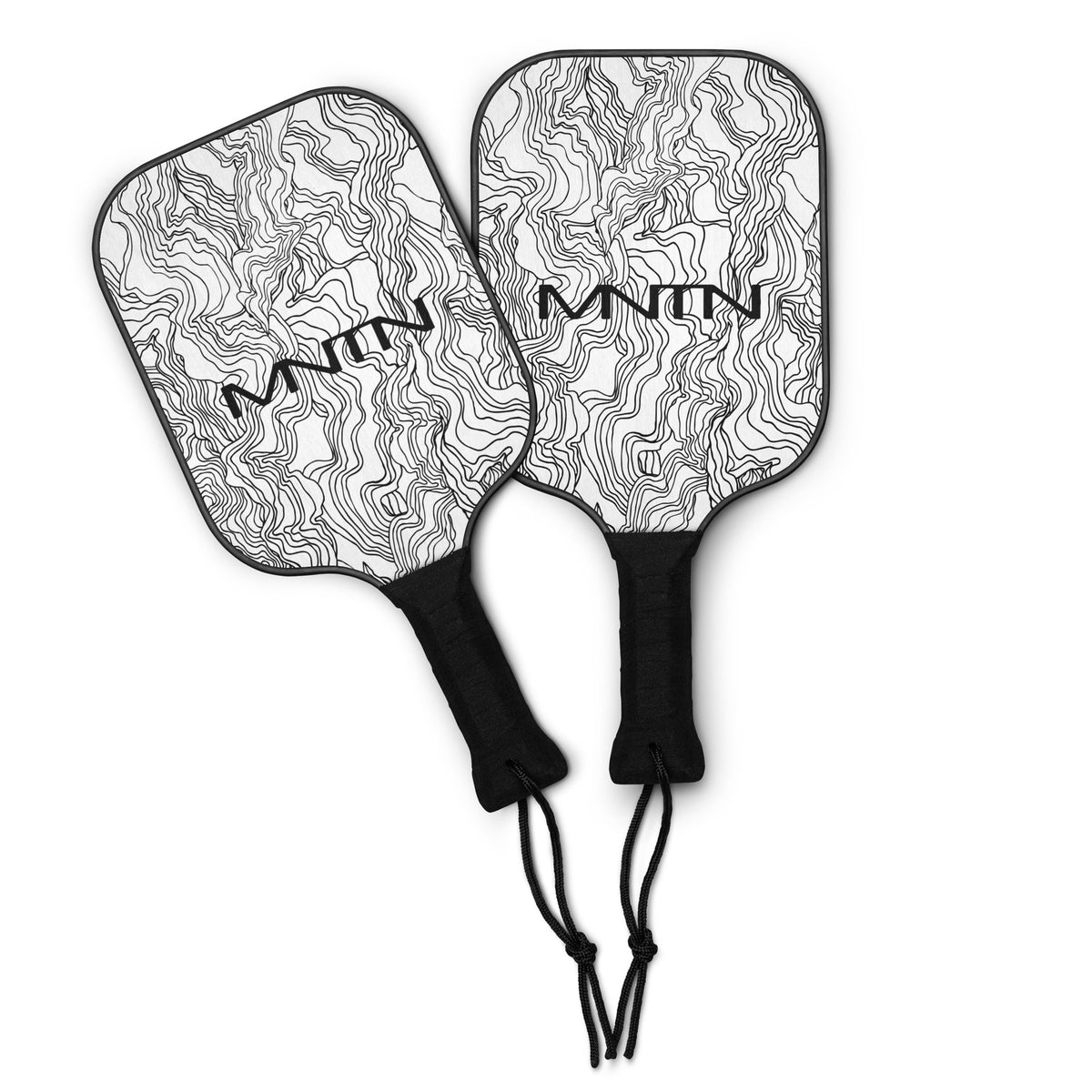 pickleball paddle set with MNTN contour-line graphic — paddle two