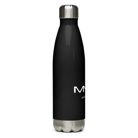 stainless steel water bottle in Black — right side