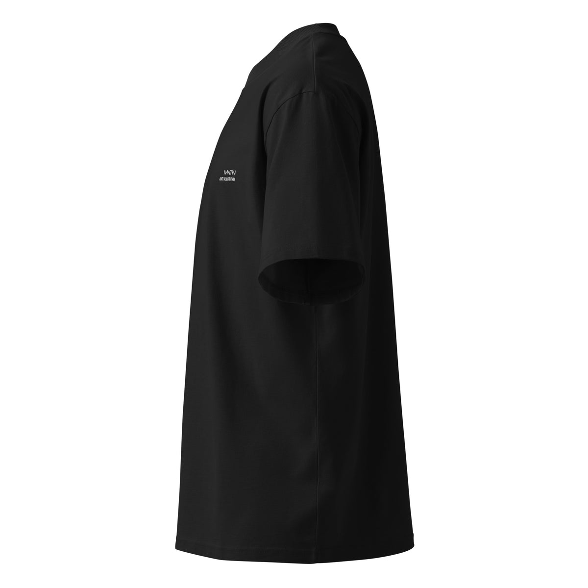 Organic Oversized High Neck T-shirt in Black — left side