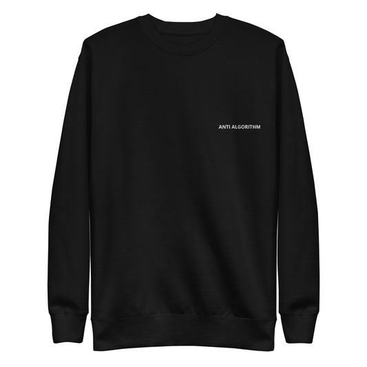 ANTI ALGORITHM Premium Sweatshirt in Black — front
