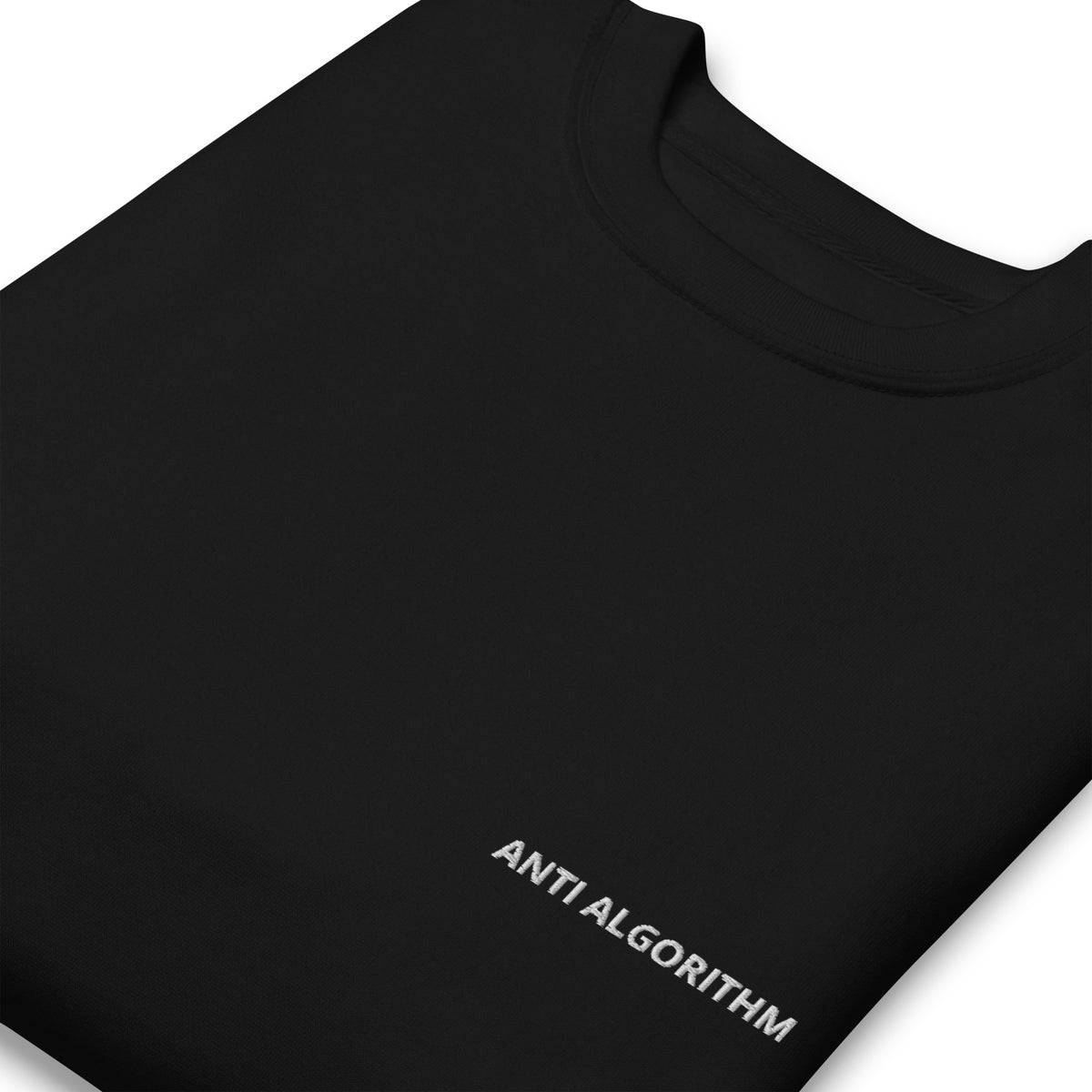 ANTI ALGORITHM Premium Sweatshirt in Black — detail
