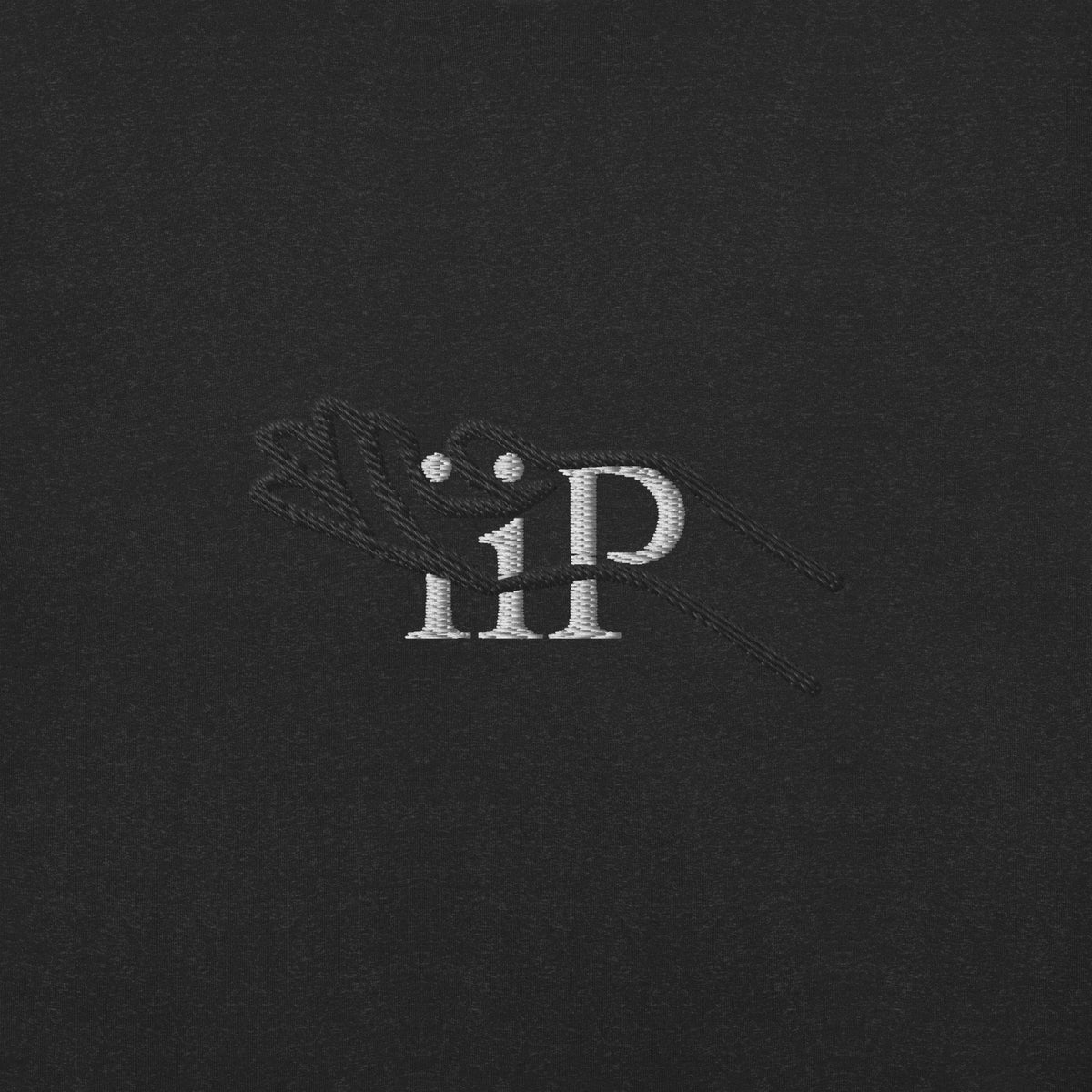 palm of my hand tee in Black — iiP chest detail