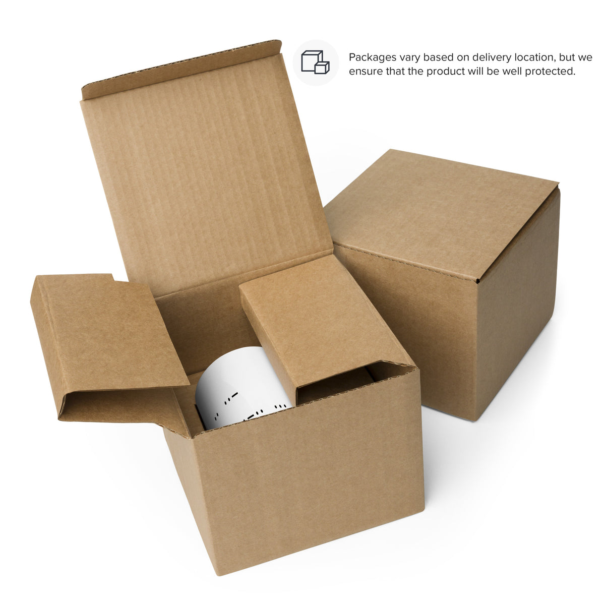 Morse Code Mug in White — alternate front view