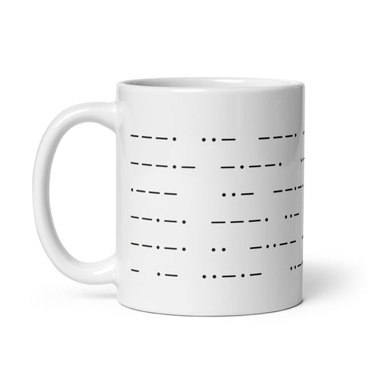 Nicolie Binara / Morse Code Mug — handle on left
